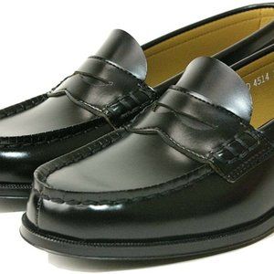 Haruta Black Leather Penny Loafers Shoes Women’s Sz 24.5cm/7.5US/40-41EU Japan
